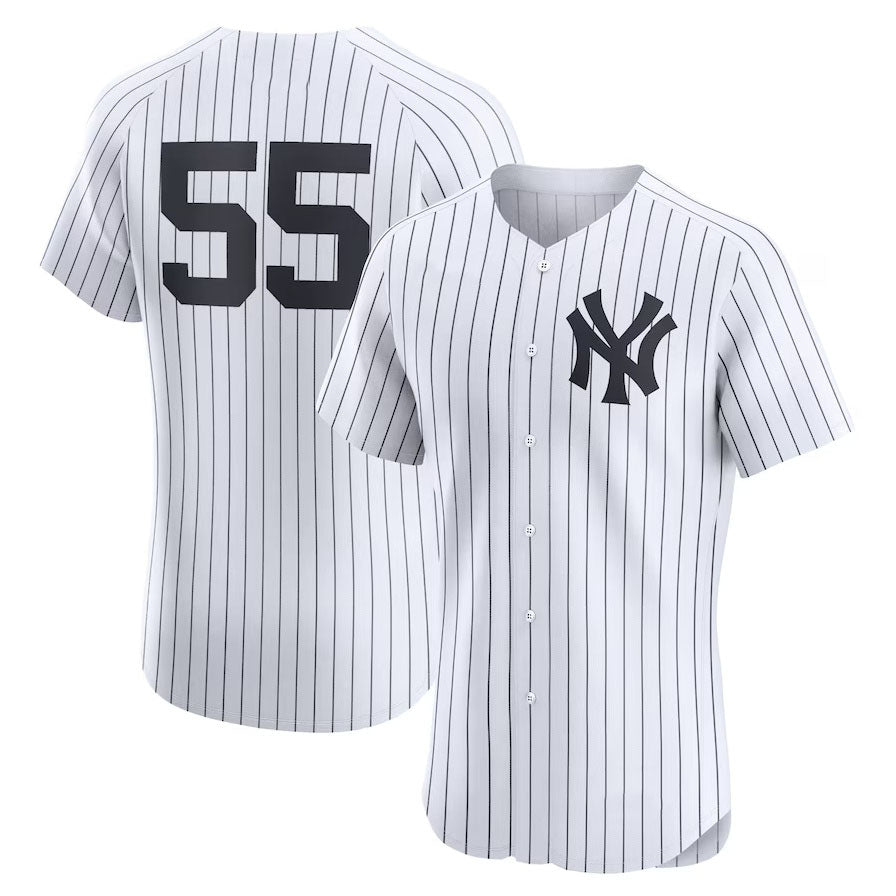 New York Yankees #55 Carlos Rodon Home Elite Player Jersey - White Stitched Baseball Jersey