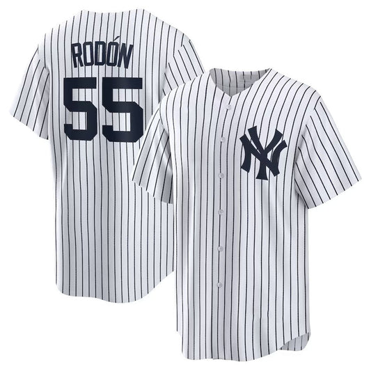 New York Yankees #55 Carlos Rodon Home Official Player Jersey - White/Navy Stitched Baseball Jersey