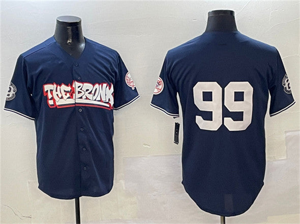 New York Yankees #99 Aaron Judge Navy Bronx Graffiti Vapor Limited Stitched Baseball Jersey