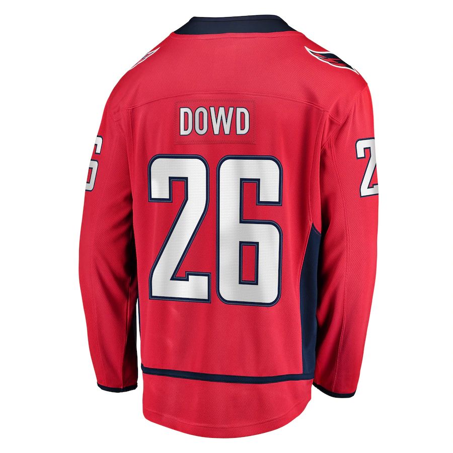 W.Capitals #26 Nic Dowd Supporters Branded Home Breakaway Player Jersey Red Stitched American Hockey Jerseys
