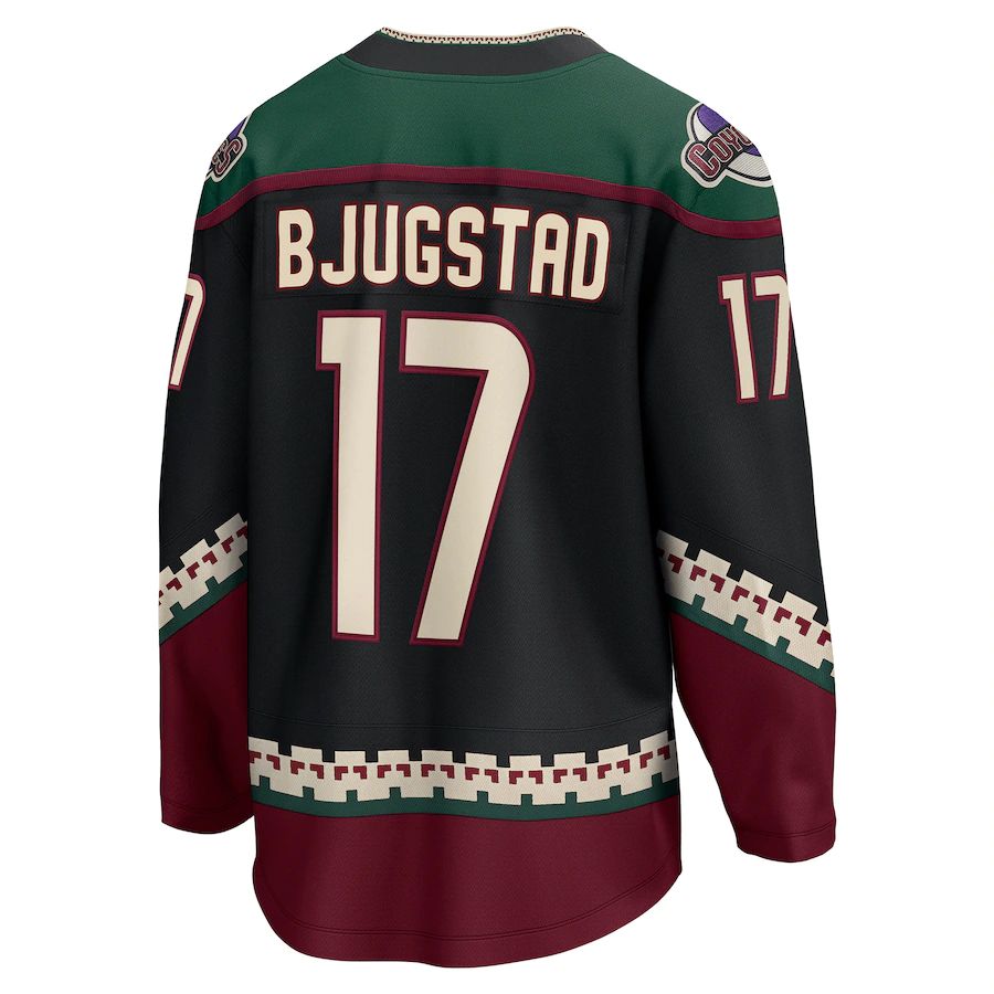 A.Coyotes #17 Nick Bjugstad Supporters Branded Home Breakaway Player Jersey Black Stitched American Hockey Jerseys