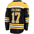 B.Bruins #17 Nick Foligno Supporters Branded Home Breakaway Player Jersey Black Stitched American Hockey Jerseys