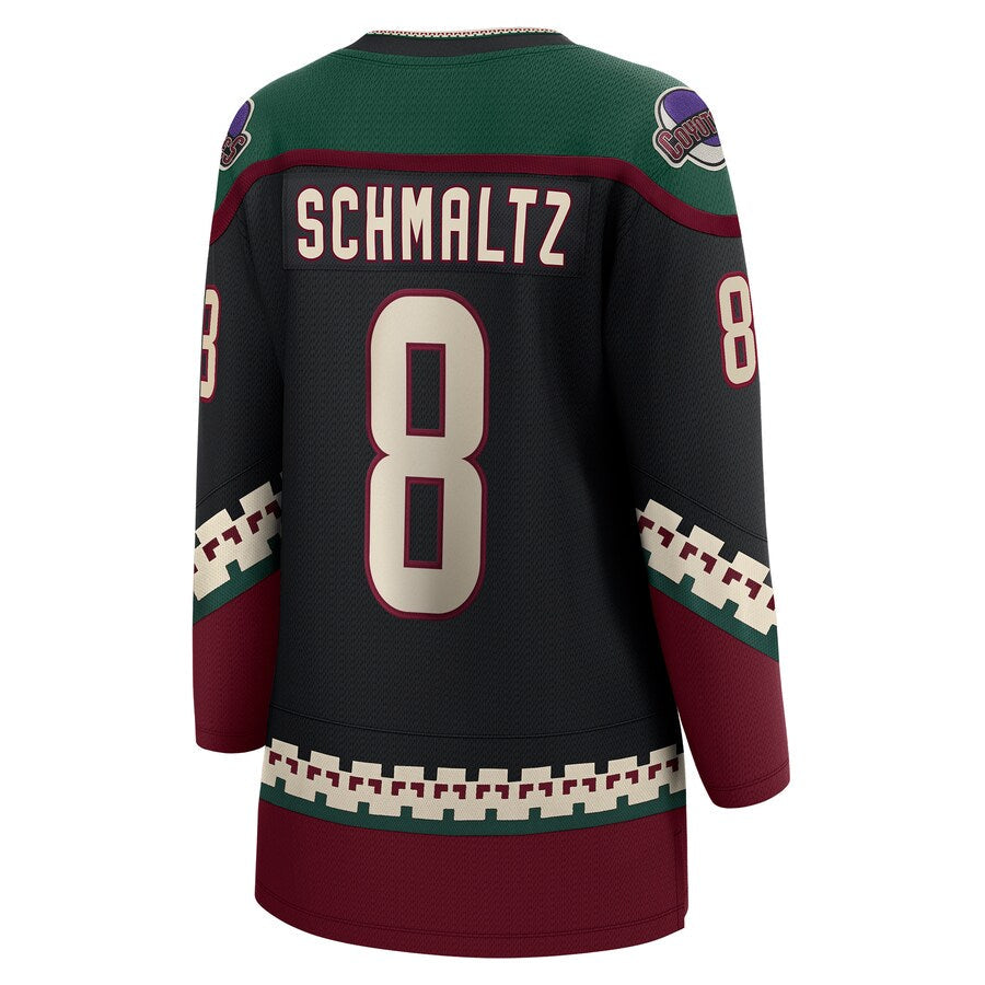 A.Coyotes #8 Nick Schmaltz Supporters Branded Home Breakaway Player Jersey Black Stitched American Hockey Jerseys