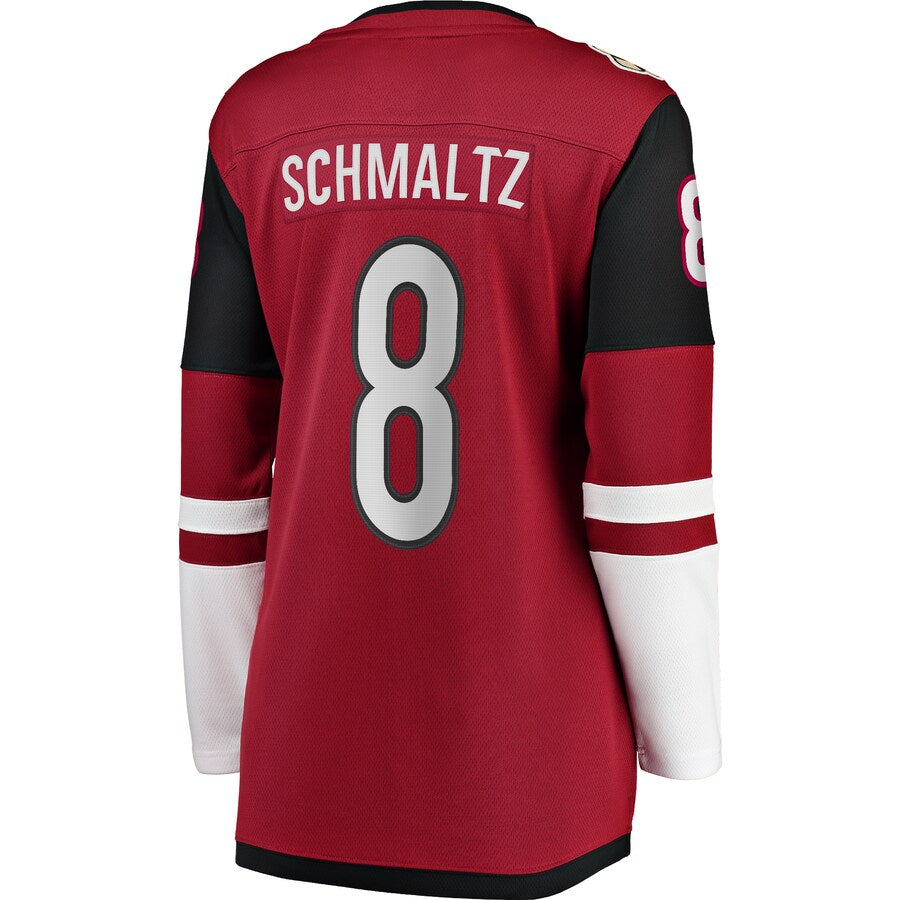 A.Coyotes #8 Nick Schmaltz Supporters Branded Home Breakaway Player Jersey Garnet Stitched American Hockey Jerseys