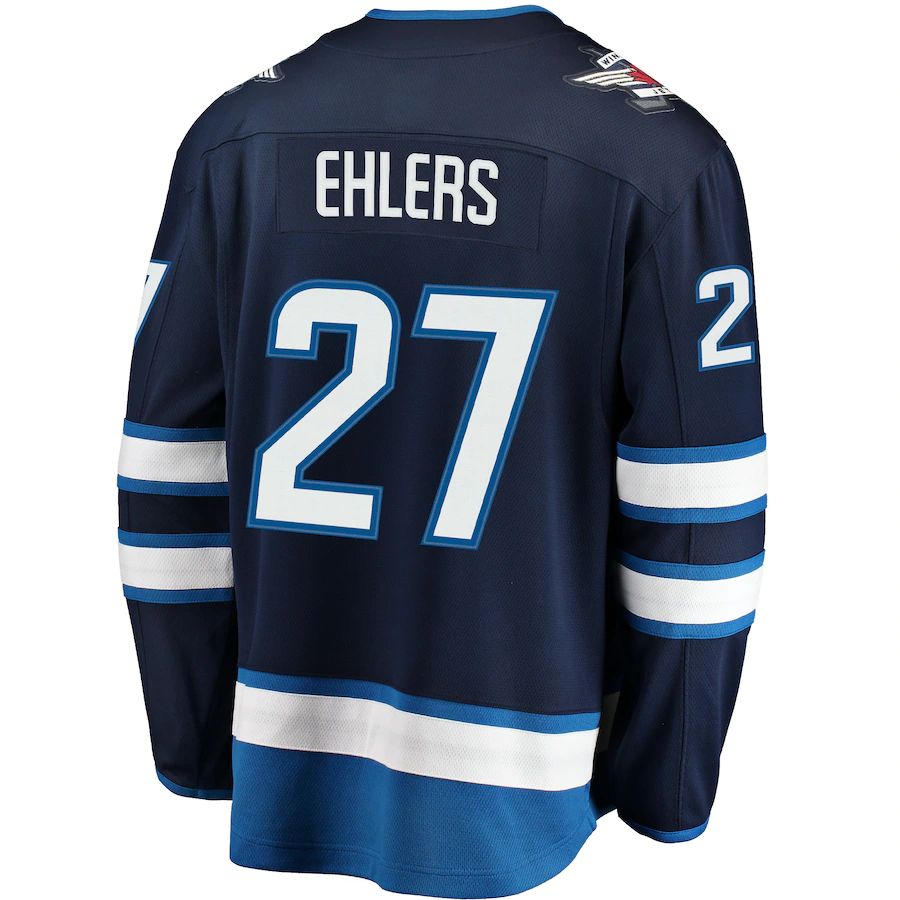 W.Jets #27 Nikolaj Ehlers Supporters Branded Breakaway Replica Jersey Navy Stitched American Hockey Jerseys