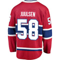 M.Canadiens #58 Noah Juulsen Supporters Branded Breakaway Player Jersey Jersey  Red Stitched American Hockey Jerseys
