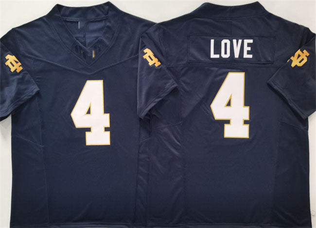 N.Dame Fighting Irish #4 Jeremiyah Love Navy 2024 F.U.S.E. Limited Stitched Football  American College Jerseys