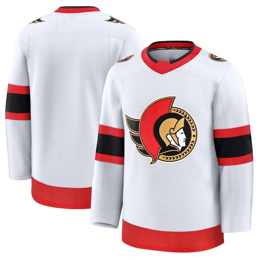 O.Senators Supporters Away Premium Jersey - White Stitched American Hockey Jerseys