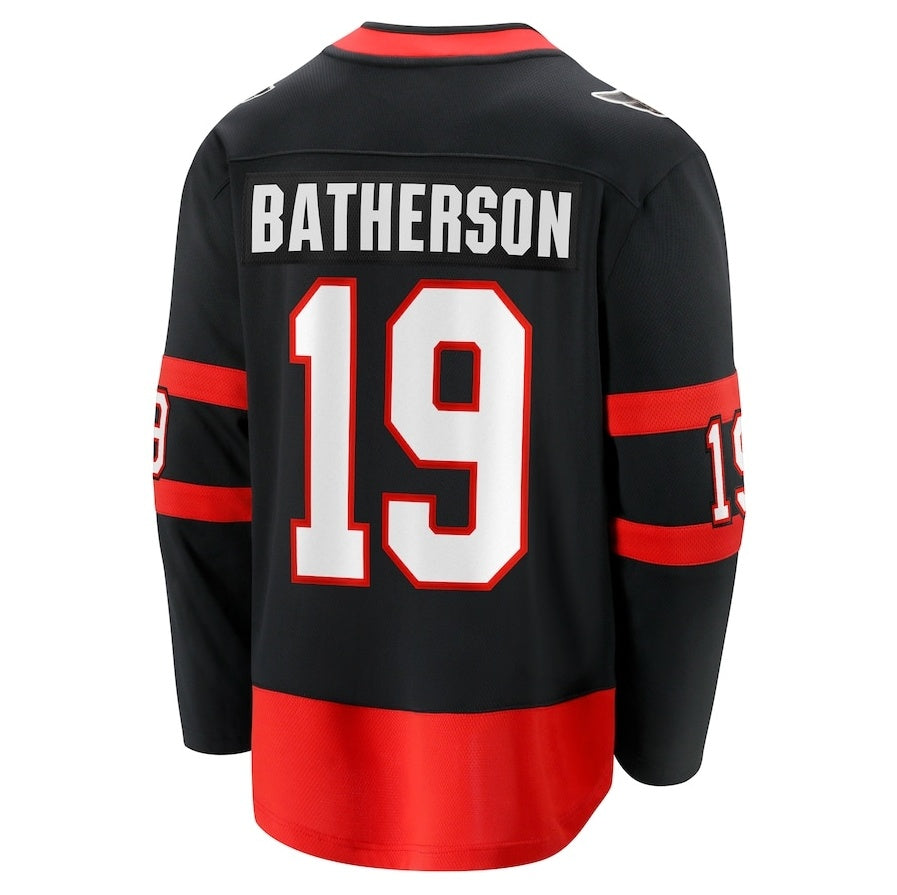 O.Senators #19 Drake Batherson Supporters Home Breakaway Jersey - Black Stitched American Hockey Jerseys