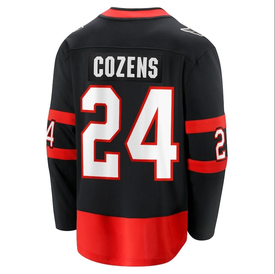 O.Senators #24 Dylan Cozens Supporters Home Breakaway Jersey - Black Stitched American Hockey Jerseys
