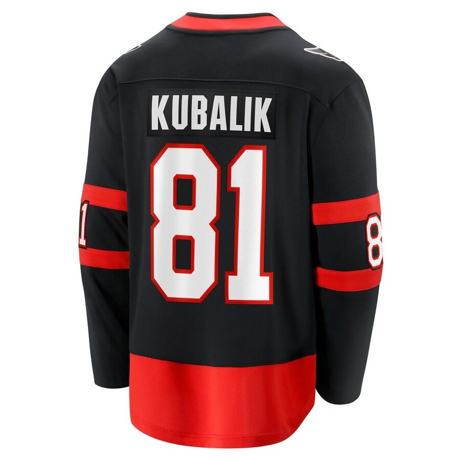 O.Senators #81 Dominik Kubalik Supporters Home Breakaway Jersey - Black Stitched American Hockey Jerseys