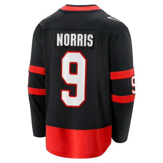 O.Senators #9 Josh Norris Fanatics Home Breakaway Jersey - Black Stitched American Hockey Jerseys
