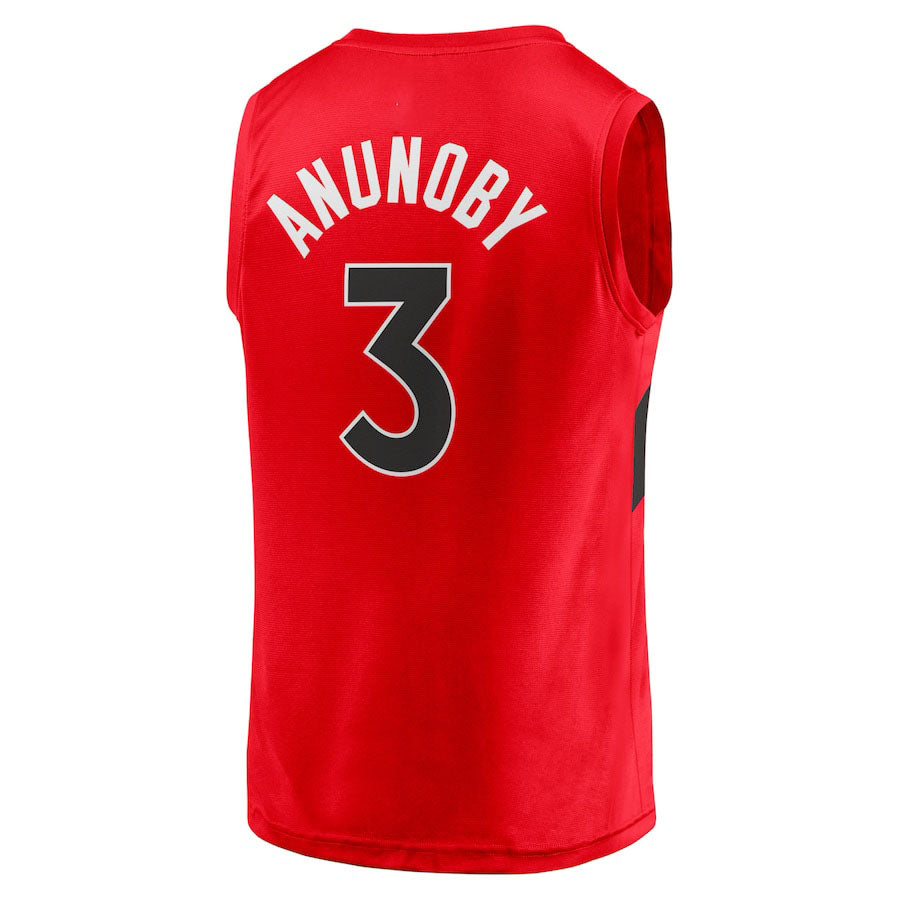 T.Raptors #3 OG Anunoby Fanatics Branded Fast Break Replica Jersey Red Icon Edition Stitched American Basketball Jersey