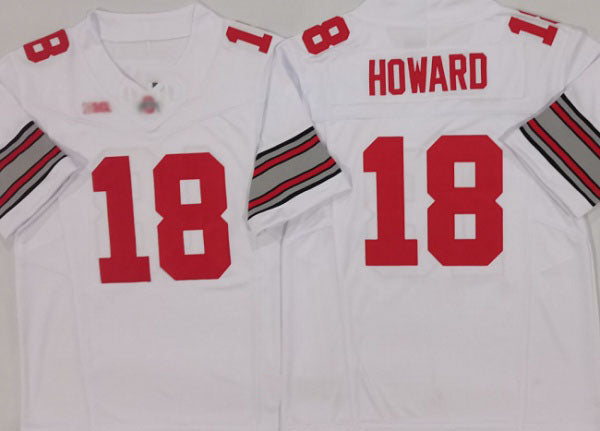 O.State Buckeyes #18 Will Howard White 2025 F.U.S.E. Limited Stitched Football American College Jerseys