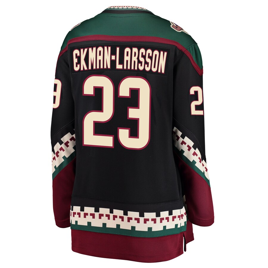 A.Coyotes #23 Oliver Ekman-Larsson Supporters Branded Breakaway Alternate Player Jersey Black Stitched American Hockey Jerseys