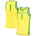 #1 O.Ducks Replica Basketball Jersey Yellow Stitched American College Jerseys