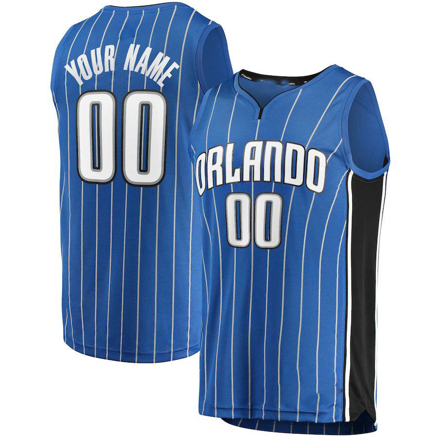 Custom O.Magic Fanatics Branded  Fast Break Replica Jersey Blue Icon Edition Stitched Basketball Jersey