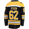 B.Bruins #62 Oskar Steen Supporters Branded Home Breakaway Player Jersey Black Stitched American Hockey Jerseys