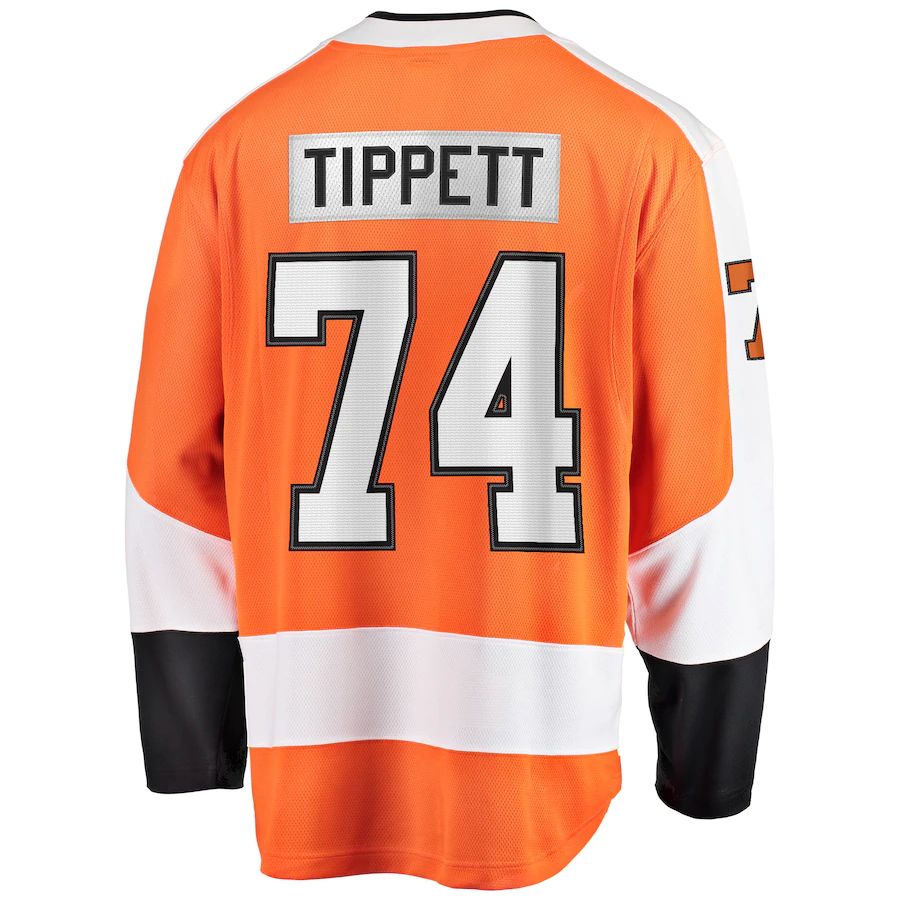 P.Flyers #74 Owen Tippett Supporters Branded Home Breakaway Player Jersey Orange Stitched American Hockey Jerseys