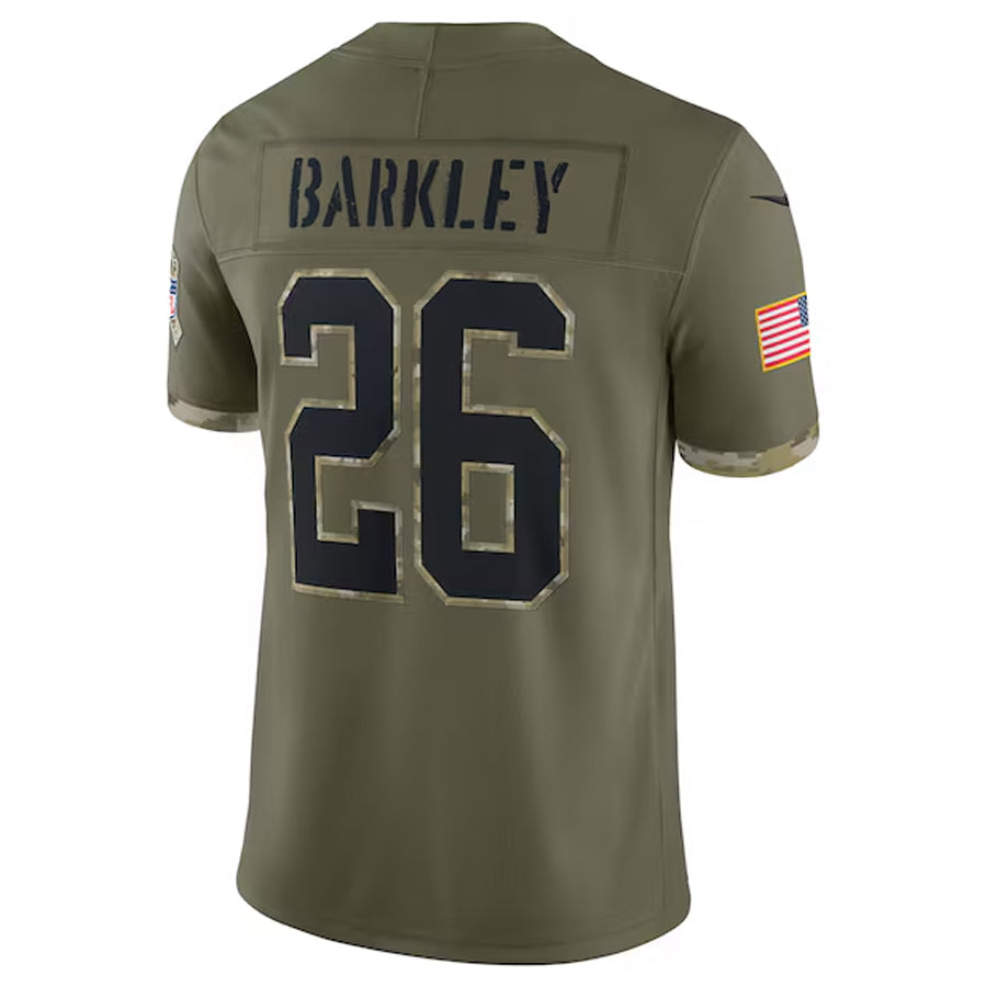 P.Eagles #26 Saquon Barkley Olive Salute To Service Limited Jerseys