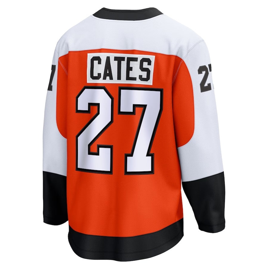 P.Flyers #27 Noah Cates Fanatics Home Breakaway Jersey - Orange Stitched American Hockey Jerseys