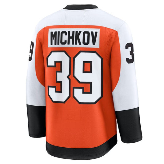 P.Flyers #39 Matvei Michkov Fanatics Home Premium Jersey - Orange Stitched American Hockey Jerseys