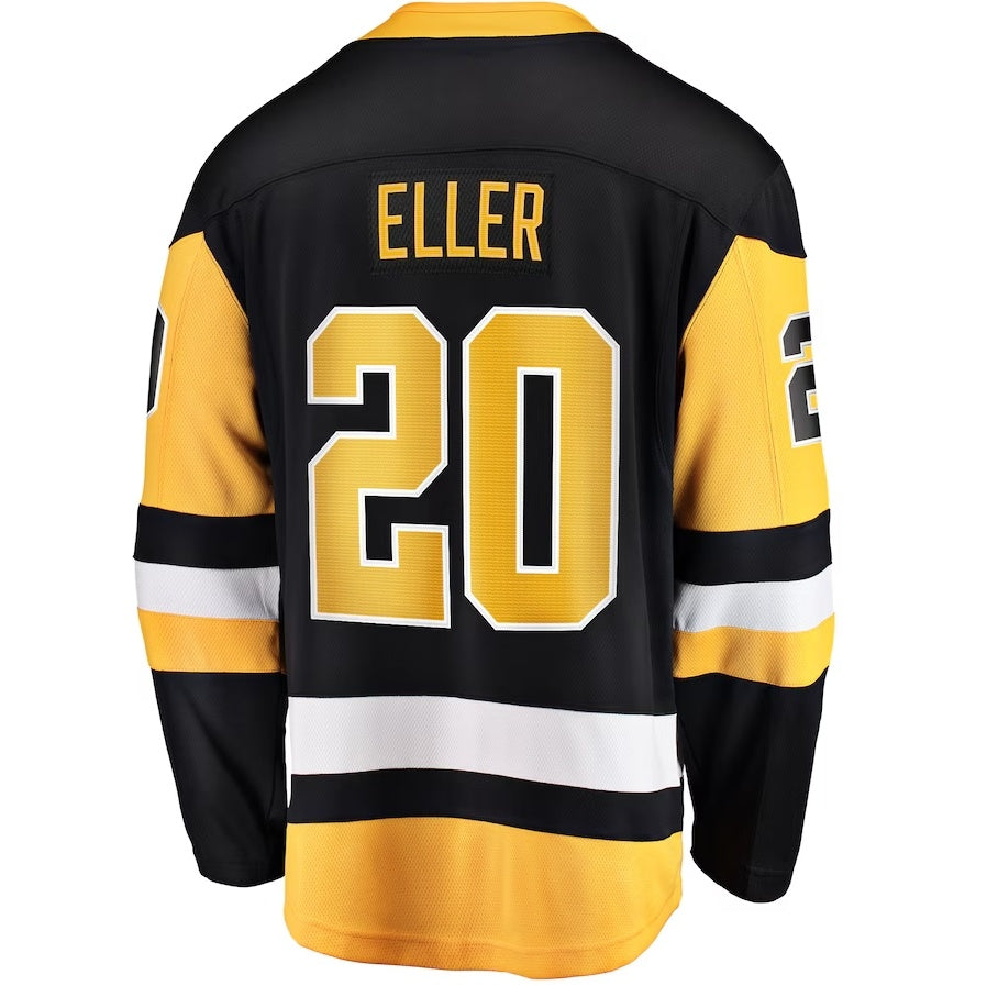 P.Penguins #20 Lars Eller Fanatics Home Breakaway Jersey - Black Stitched American Hockey Jerseys