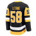 P.Penguins #58 Kris Letang Fanatics Home Premium Jersey - Black Stitched American Hockey Jerseys