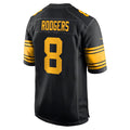 P.Steelers #8 Aaron Rodgers Black Alternate Game Stitched American Football Jerseys