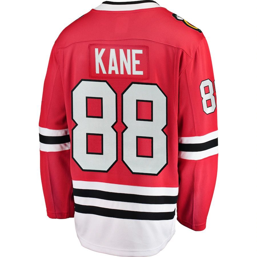 C.Blackhawks #88 Patrick Kane Supporters Branded Breakaway Player Jersey Red Stitched American Hockey Jerseys