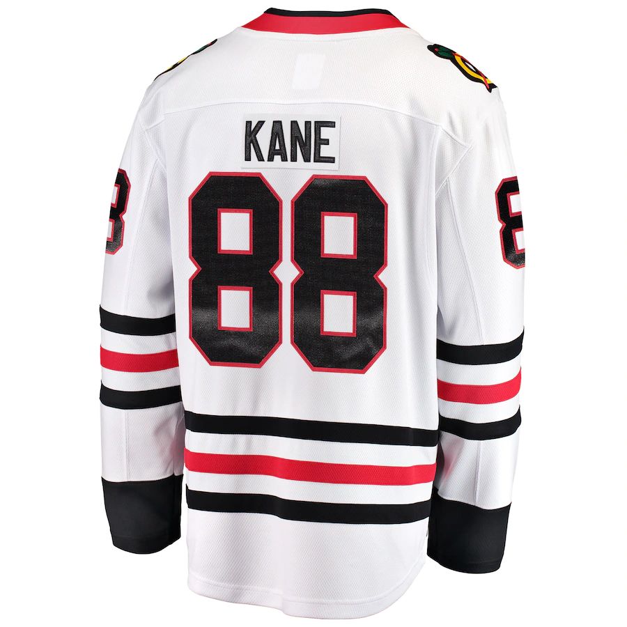 C.Blackhawks #88 Patrick Kane Supporters Branded Breakaway Player Jersey White Stitched American Hockey Jerseys
