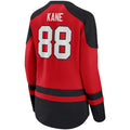 C.Blackhawks #88 Patrick Kane Supporters Branded Lace-Up Raglan Sweatshirt Red Black Stitched American Hockey Jerseys