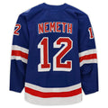 NY.Rangers #12 Patrik Nemeth Supporters Authentic Game-Used Blue Stitched American Hockey Jerseys