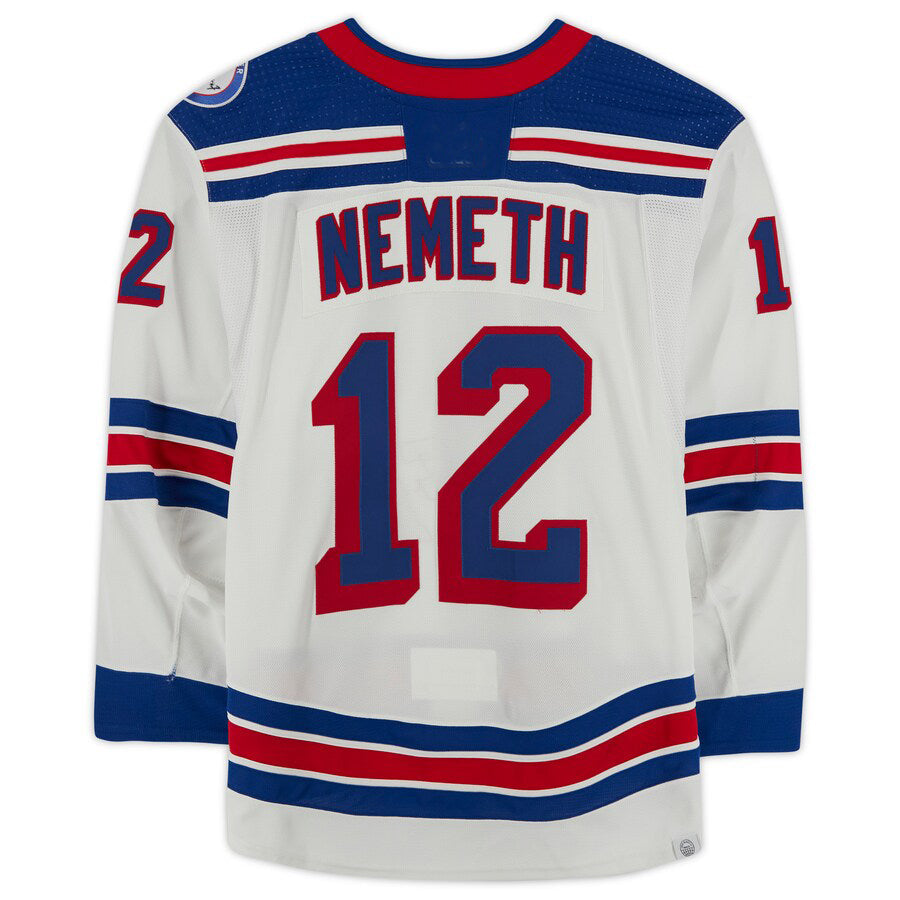 NY.Rangers #12 Patrik Nemeth Supporters Authentic Game-Used White Stitched American Hockey Jerseys