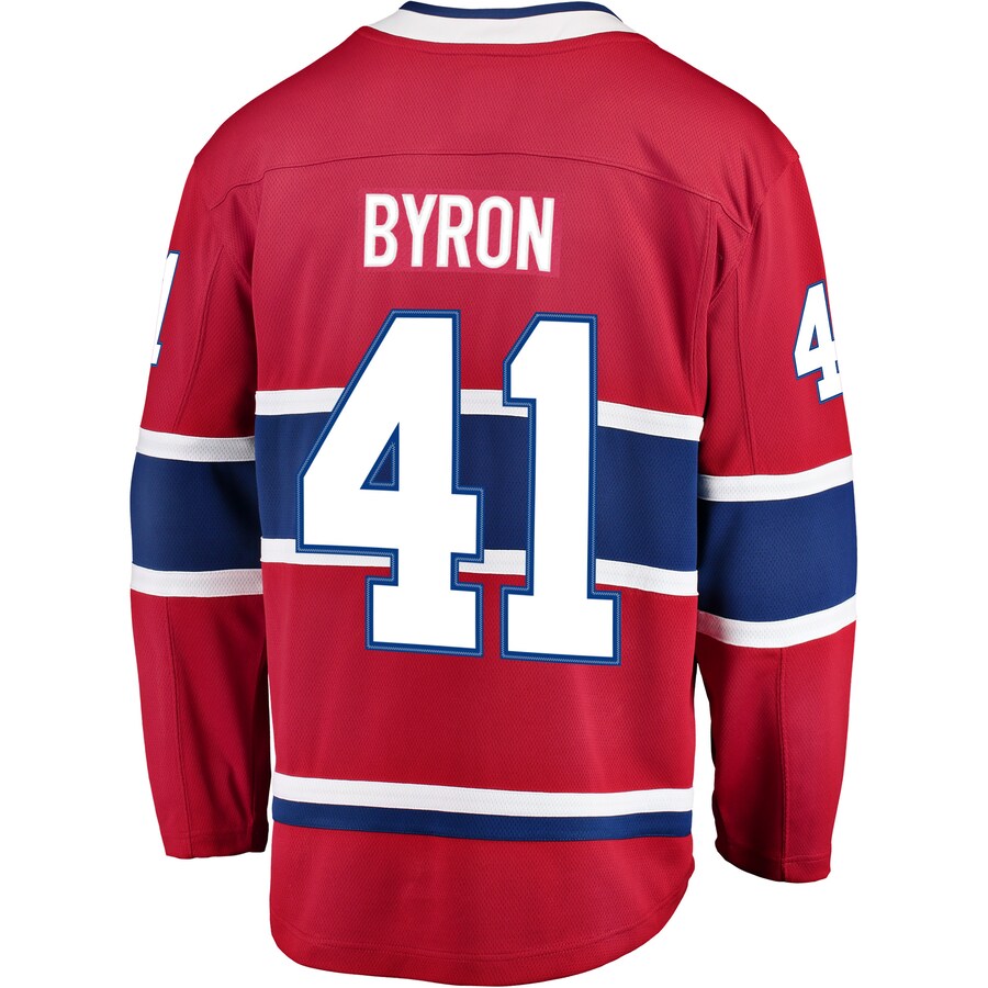 M.Canadiens #41 Paul Byron Supporters Branded Breakaway Player Jersey  Red Stitched American Hockey Jerseys