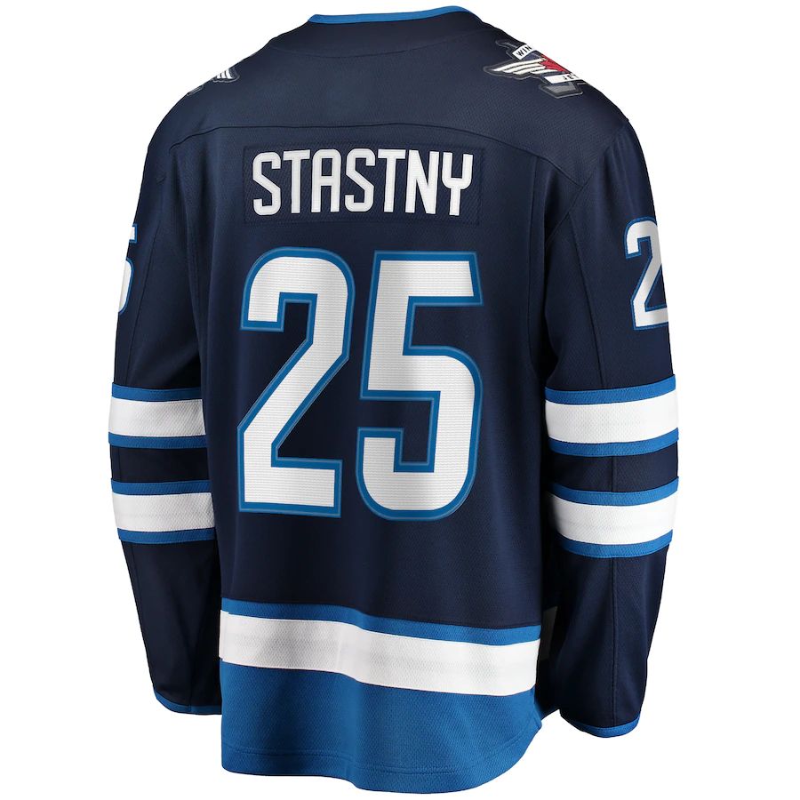 W.Jets #25 Paul Stastny Supporters Branded Breakaway Player Jersey Navy Stitched American Hockey Jerseys
