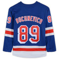 NY.Rangers #89 Pavel Buchnevich Supporters Authentic Autographed Breakaway Jersey Blue Stitched American Hockey Jerseys
