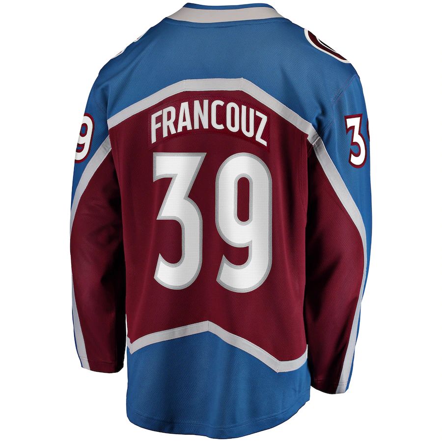 C.Avalanche #39 Pavel Francouz Supporters Branded Breakaway Player Jersey Burgundy Stitched American Hockey Jerseys