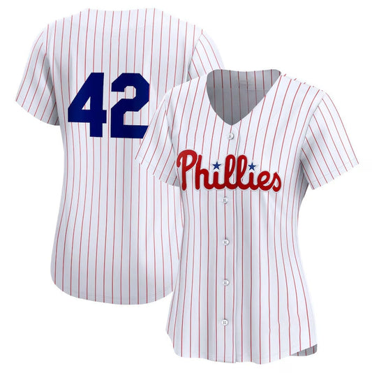 Philadelphia Phillies 2024 #42 Jackie Robinson Day Home Limited Jersey ¨C White Stitches Baseball Jerseys