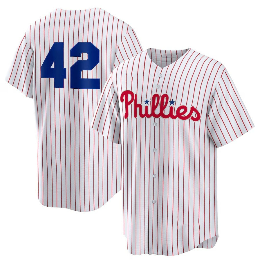 Philadelphia Phillies Home 2025 Jackie Robinson Day Replica Jersey - White Stitched Baseball Jersey