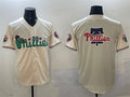 Philadelphia Phillies Team Big Logo Cream Phanatic Limited Stitched Baseball Jersey