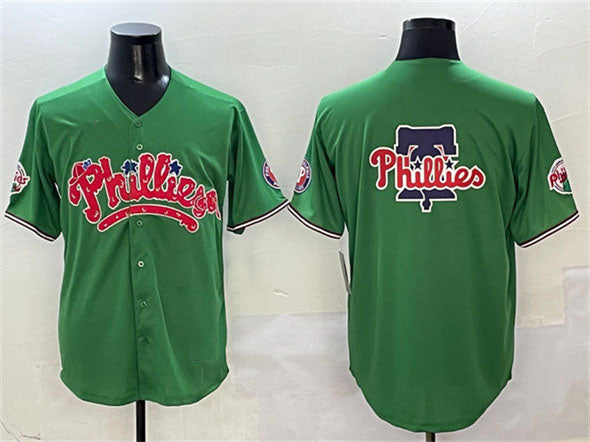 Philadelphia Phillies Team Big Logo Green Phanatic Limited Stitched Baseball Jersey
