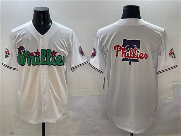 Philadelphia Phillies Team Big Logo White Phanatic Limited Stitched Baseball Jersey
