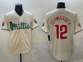 Philadelphia Phillies #12 Kyle Schwarber Cream Phanatic Limited Stitched Baseball Jersey
