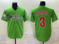 Philadelphia Phillies #3 Bryce Harper Light Green Phanatic With 2024 Division Champions Patch Limited Stitched Baseball Jersey