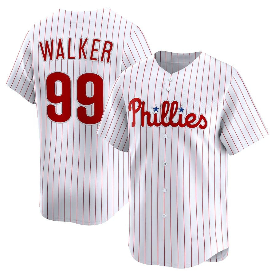 Philadelphia Phillies #99 Taijuan Walker Home Limited Player Jersey - White Stitched Baseball Jersey