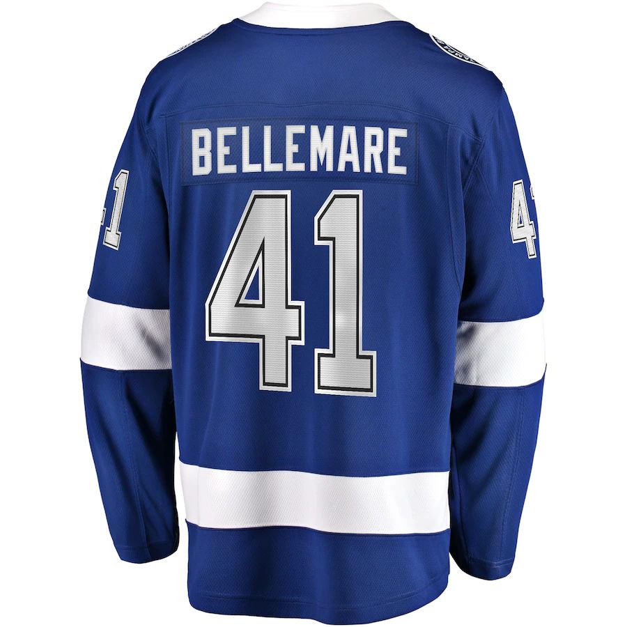 TB.Lightning #41 Pierre-Edouard Bellemare Supporters Branded Home Breakaway Player Jersey Blue Stitched American Hockey Jerseys