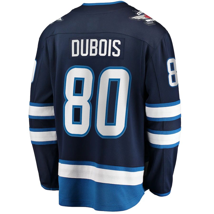 W.Jets #80 Pierre-Luc Dubois Supporters Branded Breakaway Player Jersey Navy Stitched American Hockey Jerseys