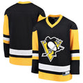 P.Penguins Supporters Branded Home Replica Jersey Black Stitched American Hockey Jerseys