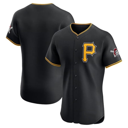 Pittsburgh Pirates Alternate Vapor Premier Elite Patch Jersey - Black Stitched Baseball Jersey